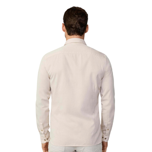 Men's Casual Button-<b>Down</b> Shirt-Tan Brown Long Sleeve Pockets Classic Fit 100% Cotton Quick Dry Washed Hem Solid Pattern - Product Image 3