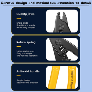 Alicates Pelacables de tres puertos de alta precisión COMPTYCO, alicates Pelacables para revestimiento de cables FTTH, alicates Pelacables de <span class=keywords><strong>fibra</strong></span> <span class=keywords><strong>óptica</strong></span> - Product Image 5