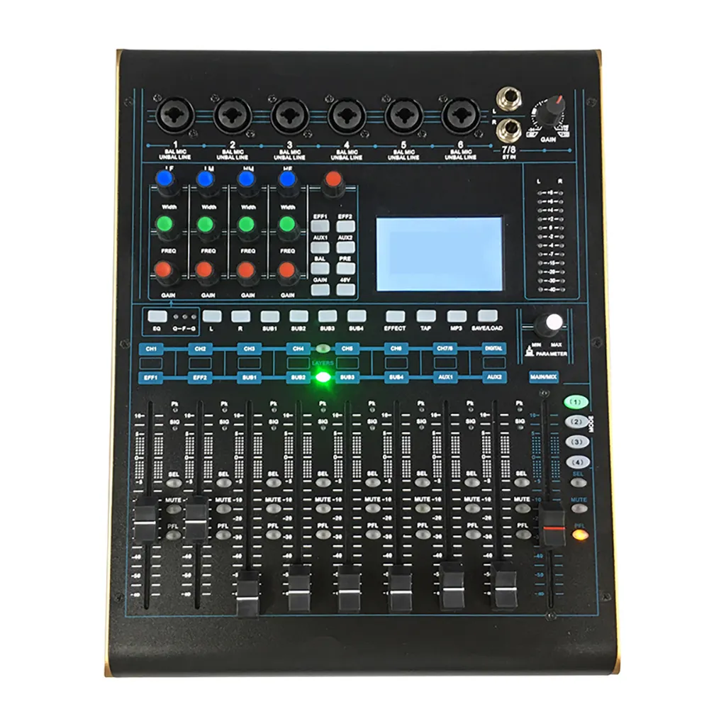 Depusheng console de mixagem de áudio, 12 canais md12, profissional, digital, para gravação e palco