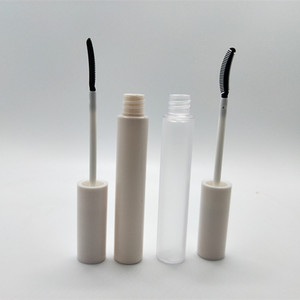 Tube de mascara vide rond blanc de 12 ml avec brosse en silicone, emballage pour sérum à sourcils, étiquette privée - Product Image 1