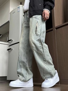 Pantalones Vaqueros para Hombre con Costuras Decorativas, Corte Recto, Proveedor <span class=keywords><strong>Mako</strong></span> - Product Image 3