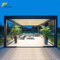 Pergola bioclimatique motorisée moderne en aluminium imperméable de haute qualité, toit à persiennes rotatives à 90 degrés, maison d'été