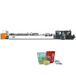 Hoge Snelheid Ziplock Mylar Snack Verpakking Zak Maken Machine Gelamineerd Papier Pe Doypack Zelfstaande Rits Zakje Maken Machine