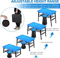 Ensemble table et tabourets pliants portables pour le camping en plein air, légers, en plastique, robustes, réglables, meubles d'extérieur