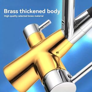 <span class=keywords><strong>Grifo</strong></span> de cocina extraíble de 3 rociadores <span class=keywords><strong>con</strong></span> <span class=keywords><strong>grifo</strong></span> de latón de un solo orificio giratorio de 360 grados para fregadero de cocina para hoteles a precios bajos - Product Image 2