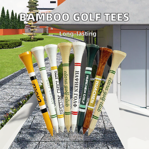 Tees de Golf de Bambú Personalizados de Fábrica Huacheng HC2184T con Logotipo de Madera, Tamaños 83/70/54mm, Duraderos, con Franjas de Colores - Product Image 3