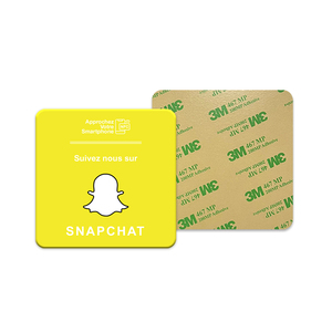 Plaque NFC PVC imperméable jaune carrée 13,56 MHz, plaques époxy Facebook Instagram, autocollant NFC - Product Image 1