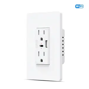 US Standard WiFi Type C And USB Charger Port WiFi Smart Wall Socket Smart Wifi Outlet With Usb And Type C SMART WALL SOCKET