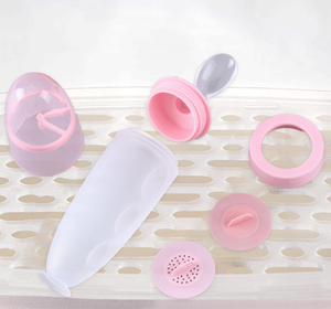 Bouteille de céréales de riz à presser pour bébé en silicone souple, produits pour mères et nourrissons, cuillère, alimentation complémentaire - Product Image 3