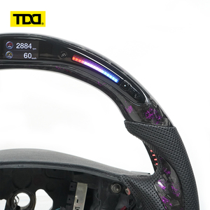 Volant de course en fibre de carbone TDD avec écran LED, 3 branches, accent violet, compatible avec BENZ 211 - Product Image 4