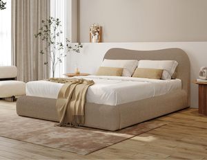 Letto Moderno in Tessuto Bouclé Teddy, Design Imbottito, Materiali Ecologici, Varie Dimensioni, Vendita all'Ingrosso - Product Image 5