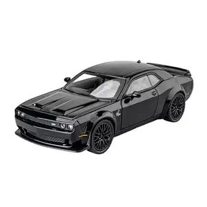 Dodge Challenger Charger SRT diecast 1:32 metal carro amortecedor simulação som e luz pullback porta aberta liga carro modelo