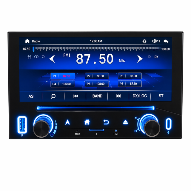 Universal 2 DIN Dashboard Car MP5 Player Radio GPS Navigation CarPlay Android Auto for FM Head Unit AI Voice RGB 1 Year