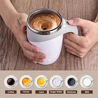 Mug à Café Réutilisable Amélioré 2025, Mug à Café Électrique Rechargeable Auto-Mélangeur, Tasses à Café Métal Rotatives Mélange à Grande Vitesse