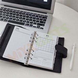 Tùy chỉnh dày không chảy máu A6 cá nhân Vòng chất kết dính giấy chèn refill cho kế hoạch Tạp Chí undated hàng tháng lập kế hoạch màu trắng - Product Image 2