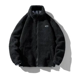 Bán Buôn Biểu Tượng Tùy Chỉnh Người Đàn Ông Của Đứng Thể Thao Cực Fleece Dệt Kim Dây Kéo Áo Khoác Ngoài Trời Máy Bay Ném Bom Áo Khoác Trong Mùa Đông