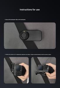 Clip magnétique à libération rapide Hongdak pour <span class=keywords><strong>GoPro</strong></span> DJI Action, <span class=keywords><strong>accessoire</strong></span> de caméra d'action rotative à <span class=keywords><strong>360</strong></span>° pour l'extérieur, clip pour sac à dos - Product Image 6