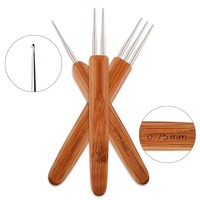 Ensemble d'Aiguilles à Tricoter et Crochet pour Dreadlocks 0.5mm 0.75mm, Outil de Tressage