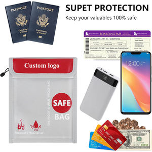 <b>Fireproof</b> Waterproof Money Document Bag Fire & Water Resistant Storage Organizer Pouch for Documents Cash Passport Laptop - Product Image 4