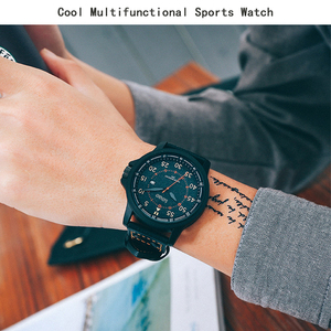 Boîtier de montre en alliage ultra fin personnalisé avec logo 45 mm, montre minimaliste pour homme avec bracelet en cuir noir - Product Image 6