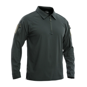 DFT0322 Camisetas Tácticas Deportivas de Secado Rápido con Camuflaje, Mangas Largas, Cuello Plegado y Bolsillos en el Brazo, Color Verde CP, Negro, Gris, Azul - Product Image 2