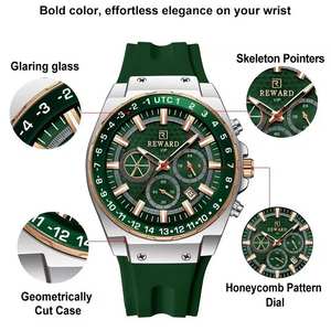 REWARD RD833049M Montre sport à quartz pour homme, trois aiguilles, six aiguilles, chronométrage, montre en silicone pour homme, montre étanche 2025 - Product Image 5