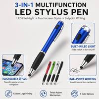 Stylo bille LED 3-en-1 en gros avec interrupteur marche/arrêt, forme de gourde, lampe torche et logo personnalisé