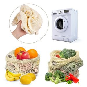 Bolsa de malla de algodón orgánico reutilizable para compras, ecológica, para frutas y verduras. - Product Image 3