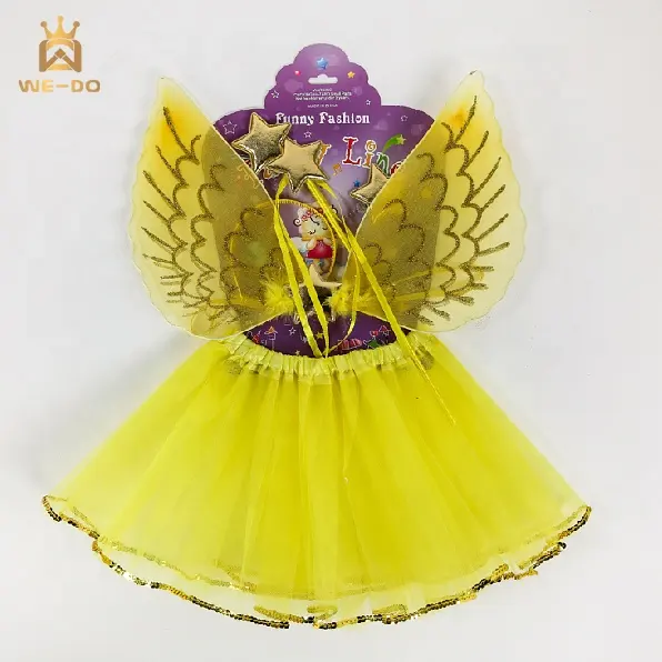 Páscoa Crianças Bebê TUTU Saia Vestido + Fada Ângulo Asas + animal Headband Set para a Festa