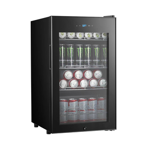 130 canettes YH-24 bière refroidisseur compresseur étagères en métal 3-18 degrés Celsius bière réfrigérateur 2 couches porte en verre trempé - Product Image 3