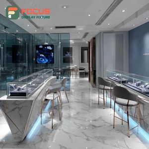 Système d'affichage de bijoux moderne pour magasin, vitrine à cadre métallique pour bijouterie de marque - Product Image 2