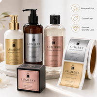 Étiquettes personnalisées en vinyle écologique imperméable en rouleau pour flacons de collyre, médicaments liquides, emballages de produits de santé, désinfectant pour les mains, avec logo sur mesure