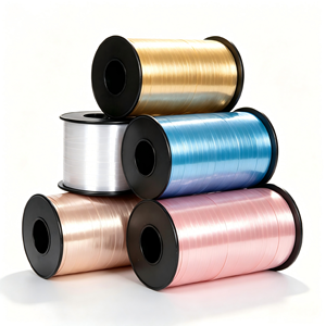 Wholesale Metallic Tone Solid PP <b>Ribbon</b> Spool Custom Printed <b>Ribbon</b> for Christmas Gift Box Wedding Favor Floral Wrapping - Product Image 2