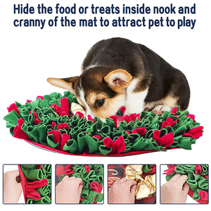 Stuoia di natale Snuffle per cani lavabile alimentazione per animali domestici Nosework tratta Mat Puzzle giocattolo di addestramento per cuccioli antiscivolo Pet Sniffing Me - Product Image 5