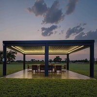 Kit de support de pergola en aluminium préfabriqué pour véranda, abri solaire rétractable avec revêtement en poudre d'aluminium, écran pare-soleil pour patio