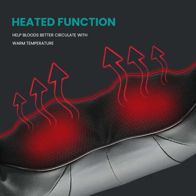 स्मार्ट इलेक्ट्रिक शियात्सू मसाज पिलो मशीन स्पाइन सरवाइकल गर्दन और कंधे की मसाजर गर्मी के साथ
