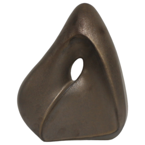 Scultura astratta con intagli aperti e accenti metallici, statua elegante per decorare la casa, esporre su scaffali o tavolini da caffè. - Product Image 4