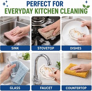 Chiffon de nettoyage en microfibre 300GSM avec logo personnalisé, 30x30cm, séchage rapide, réutilisable, absorbant, torchons de cuisine - Product Image 5