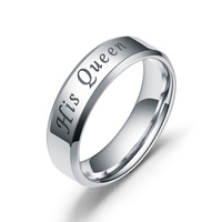 Bague de couple unisexe en acier inoxydable Couronne Son Roi Sa Reine Bague Vente en gros de bijoux fins Bagues pour femmes