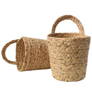 <span class=keywords><strong>Panier</strong></span> de rangement mural en jonc de mer tressé fait main, couleur unie, pièce <span class=keywords><strong>d</strong></span>écorative, jardinière suspendue en jonc de mer pour plantes de jardin - Product Image 5