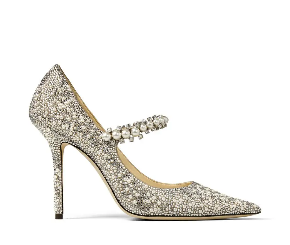 XINZI RAIN Handmade Bridal Shoes Pearl Design Stiletto High Heels Women Cinderella Wedding Pumps