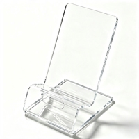 Support de téléphone et tablette universel pré-assemblé en acrylique transparent poli moderne et écologique pour bureau