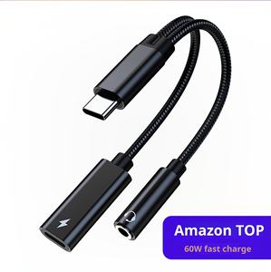 Adaptateur casque et chargeur USB C vers 3.5mm <span class=keywords><strong>JSAUX</strong></span> Adaptateur prise audio USB type C vers auxiliaire 2 en 1 avec dongle de charge rapide PD 60W - Product Image 5