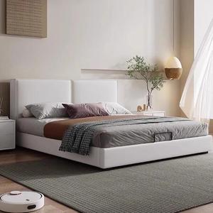 เตียงผ้าหุ้มโครงไม้ดีไซน์ทันสมัยแบบเรียบง่าย ขนาดคิงไซส์ - Product Image 1