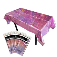 Nappe jetable en plastique holographique irisée pour la vente en gros – Couverture de table rectangulaire pour fêtes, anniversaires et mariages