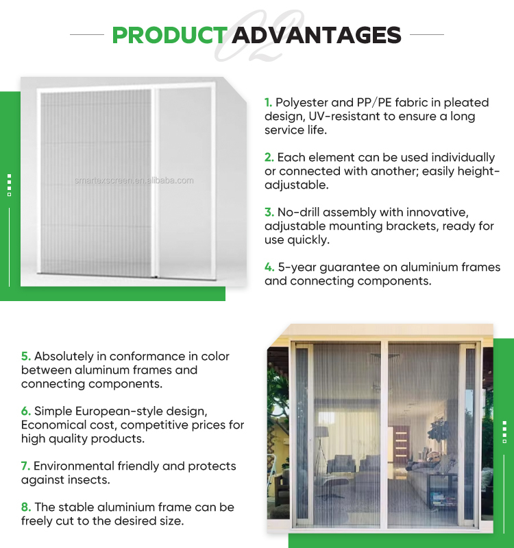 Best Price Diy Mosquito Net Anti Insect Pleated Screen Systems Folding Mesh Plisse Insect Polyester Screen Door · image 5
