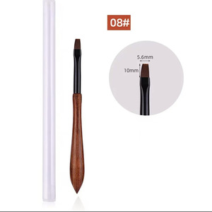 Ensemble de 8 pinceaux à ongles avec manche en bois, poils fins et polis pour le dessin de détails et la création de lignes, idéal pour le salon - Product Image 5