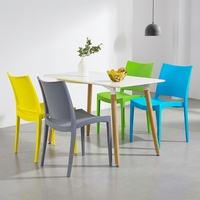 Silla de Comedor de Plástico al por Mayor de Fábrica, Silla Moderna Apilable sin Brazos para Restaurante, Silla de Color Sólido para Hogar y Cafetería