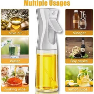 Bouteille pulvérisatrice haute pression en plastique 200ml 300ml 500ml, pulvérisateur à pompe, récipient cylindrique pour huile de cuisson et vinaigre de cuisine - Product Image 4