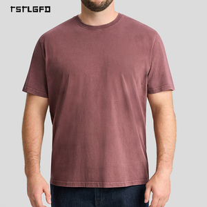 T-shirt décontracté à manches courtes pour homme, col rond, imprimé graphique, en tissu écologique, effet délavé vintage - Product Image 1